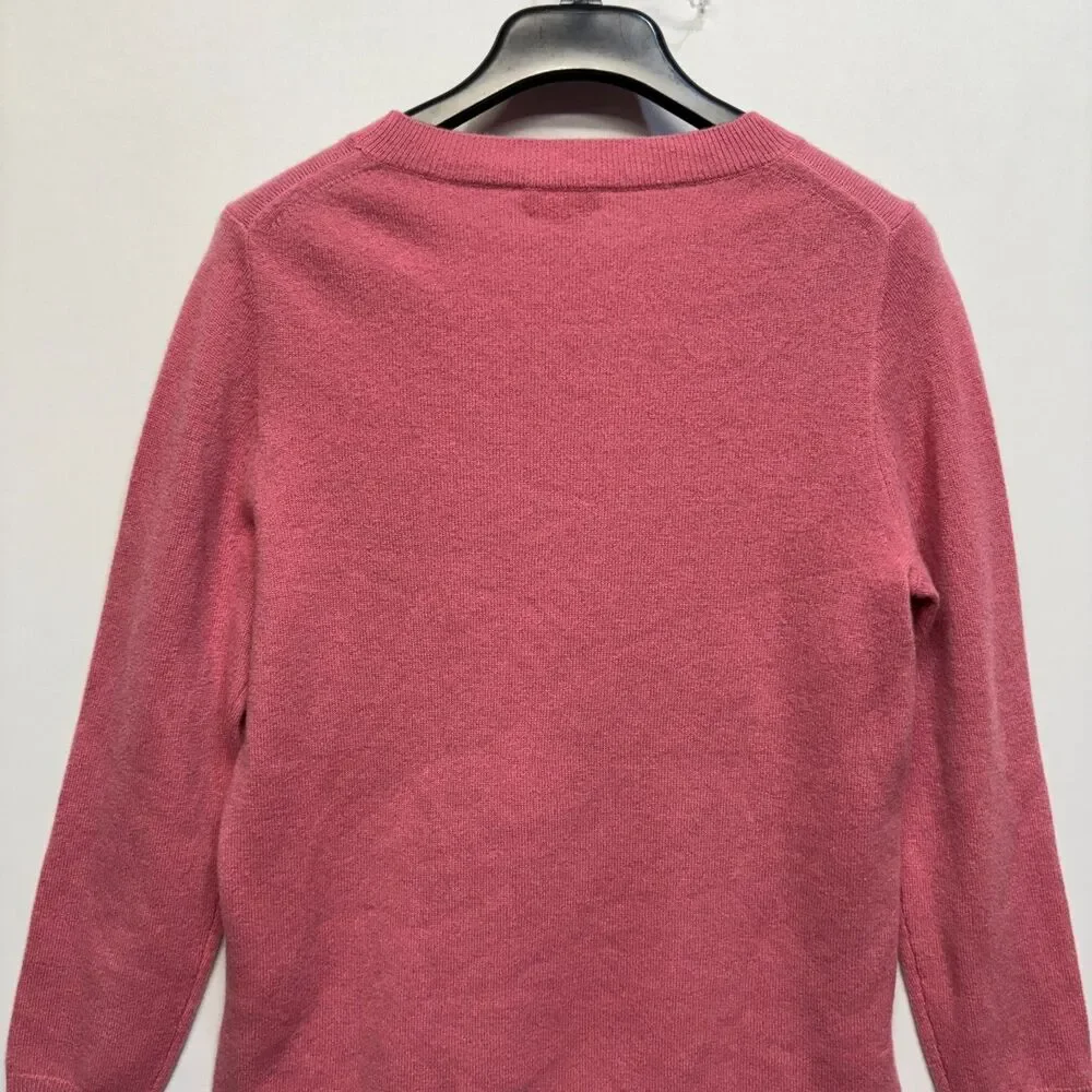 J. Crew Women 100% Cashmere Sweater Size Medium Pink C117 -25